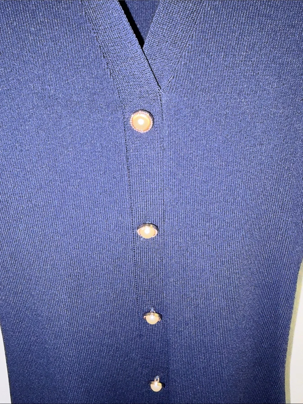 MESHKI PEREESA Navy Long-Sleeve Button Dress M NWOT - Picture 3 of 9